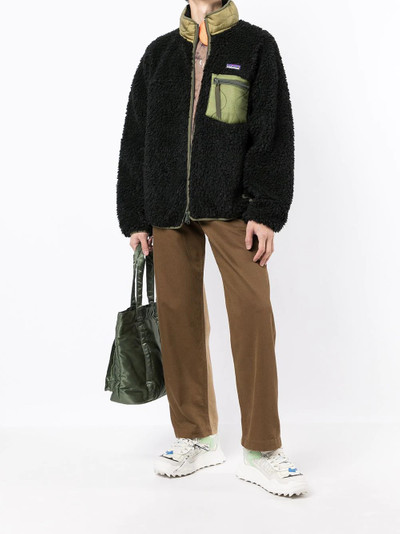 Readymade colour-block teddy jacket outlook