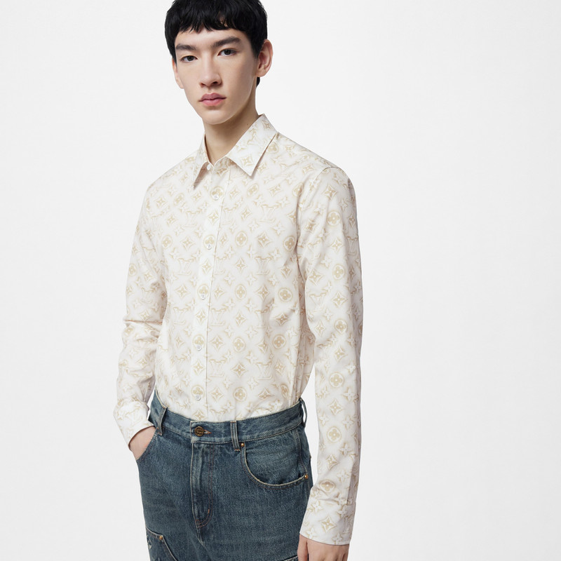 Monogram Long-Sleeved Cotton Shirt 4