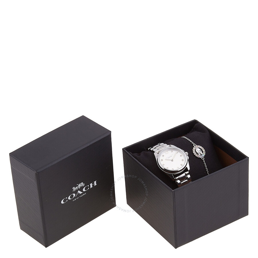 Coach Greyson Quartz Crystal Silver Dial Ladies Watch nd Bracelet Set 14000089 - 4