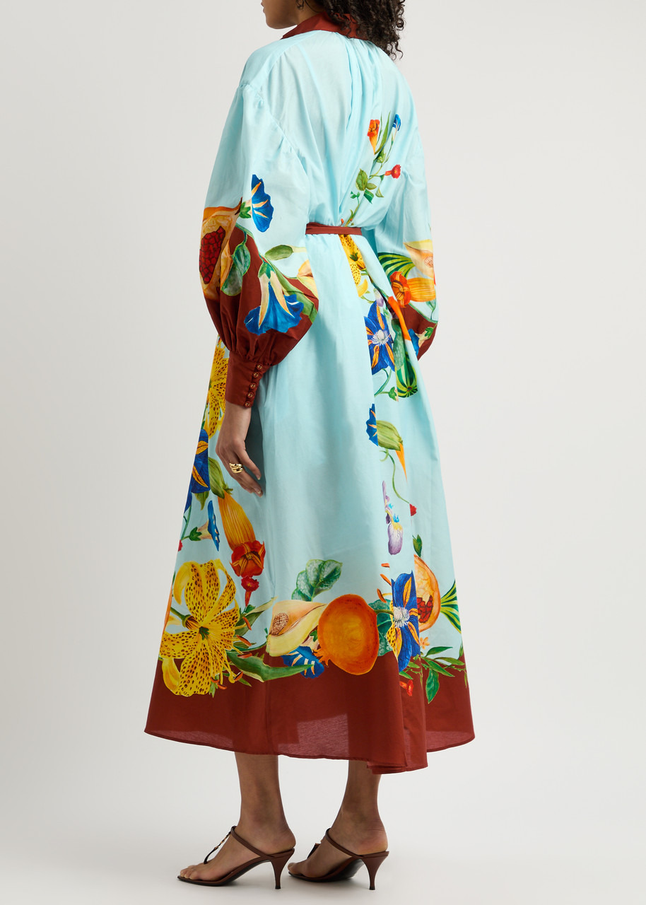 Alemais Dahlia Printed Cotton-blend Midi Shirt Dress - 3