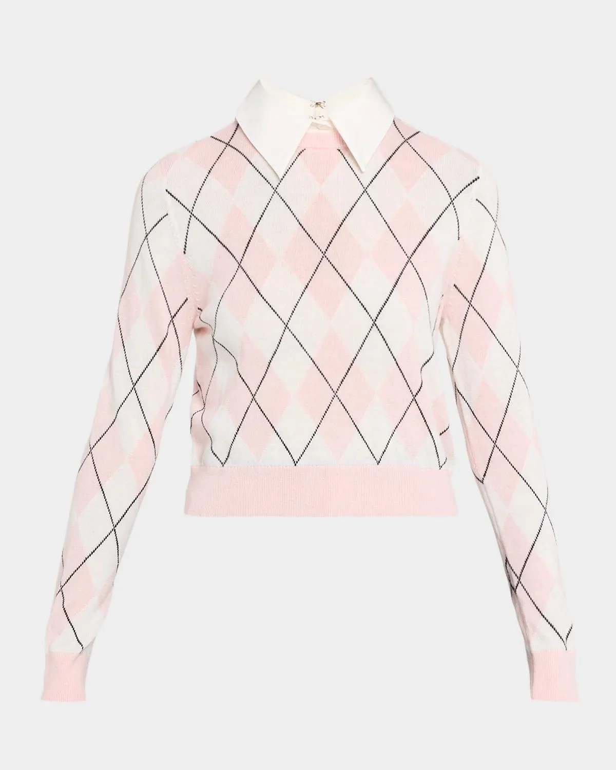 Carolann Argyle Knit Collared Sweater - 1