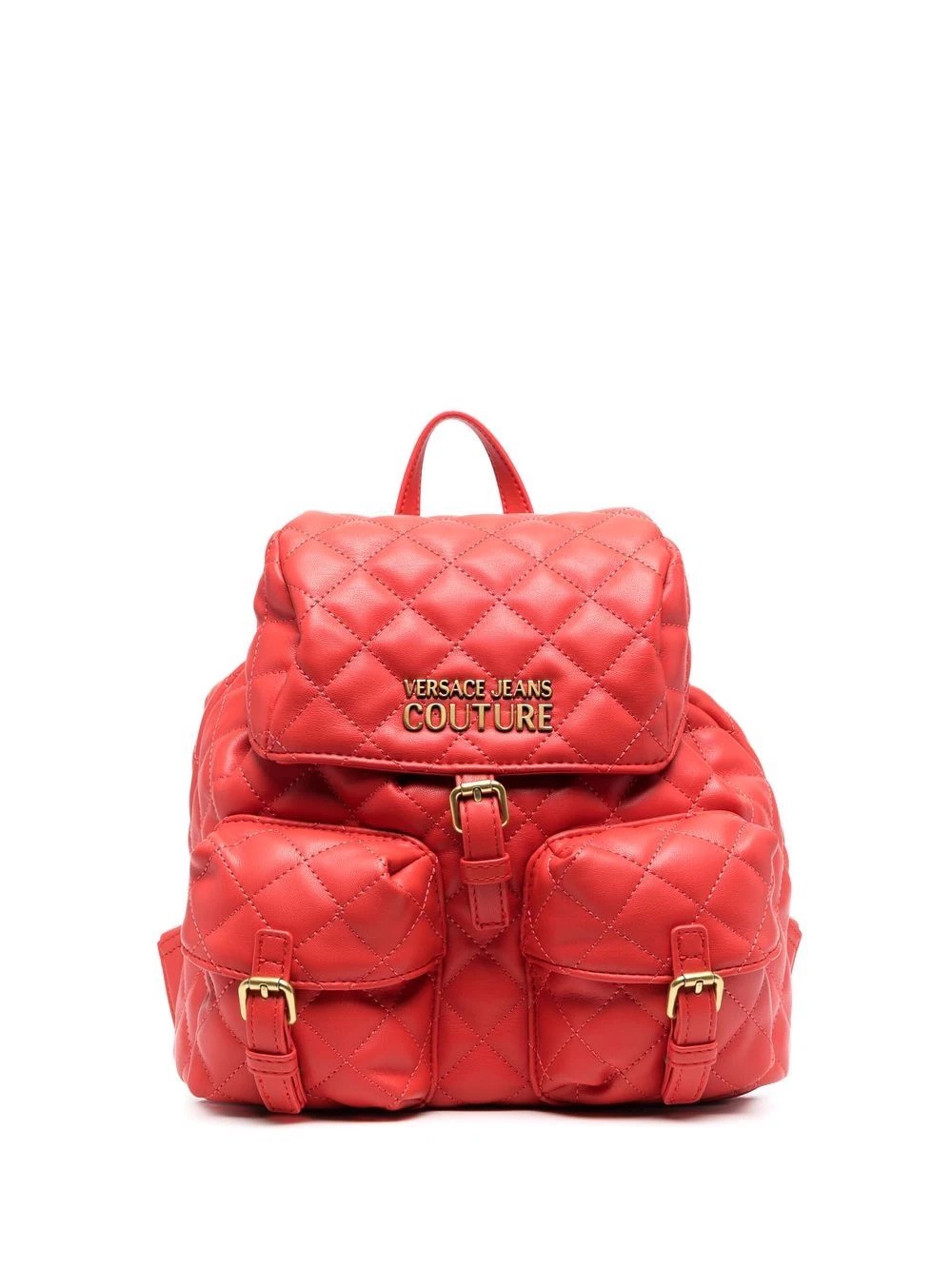 quilted faux-leather drawstring backpack - 1