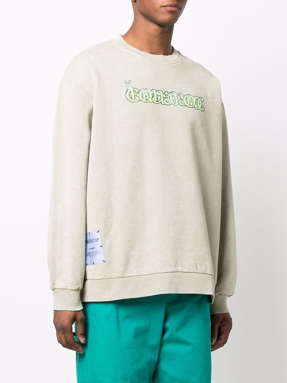 stonewashed graphic-print sweatshirt - 3