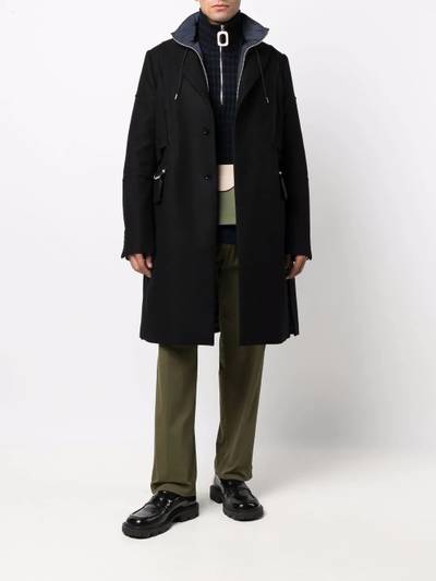 sacai layered woollen coat outlook