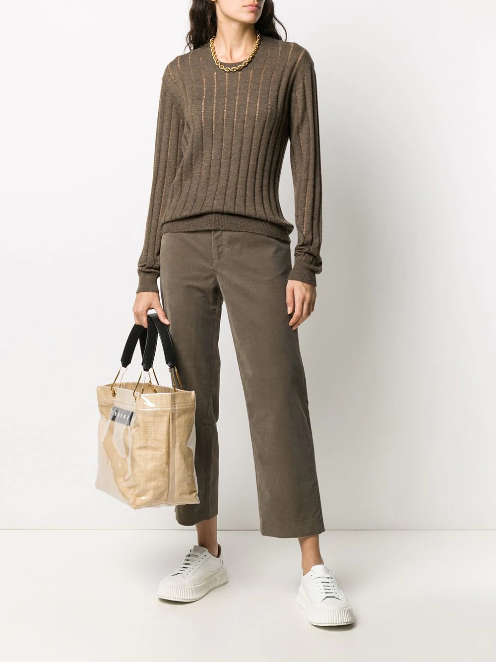 cropped corduroy trousers - 2