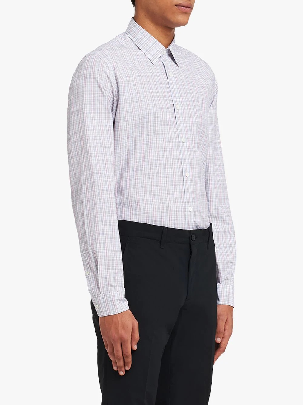 checked slim shirt - 3