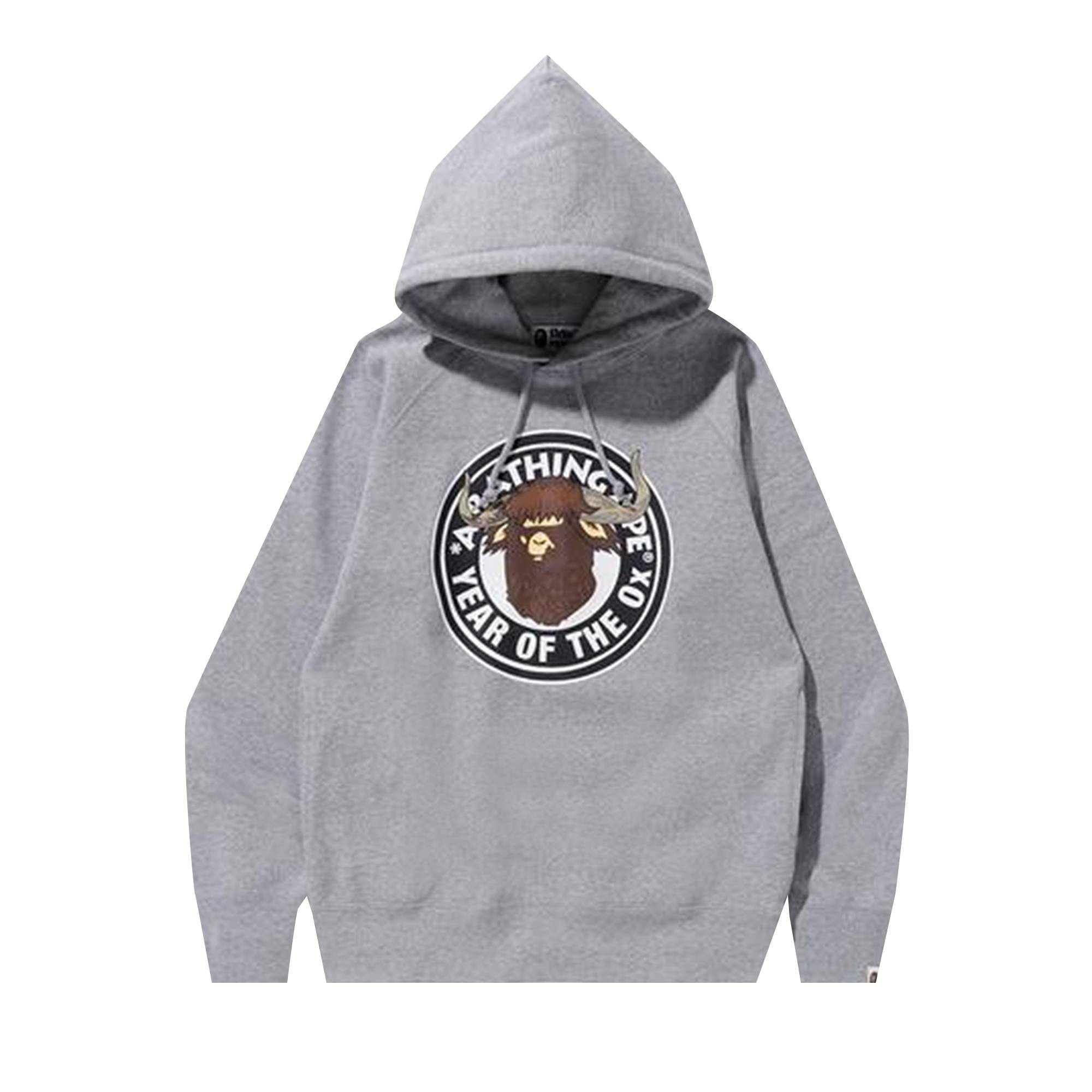 BAPE Year Of The Ox Pullover Hoodie 'Grey' - 1