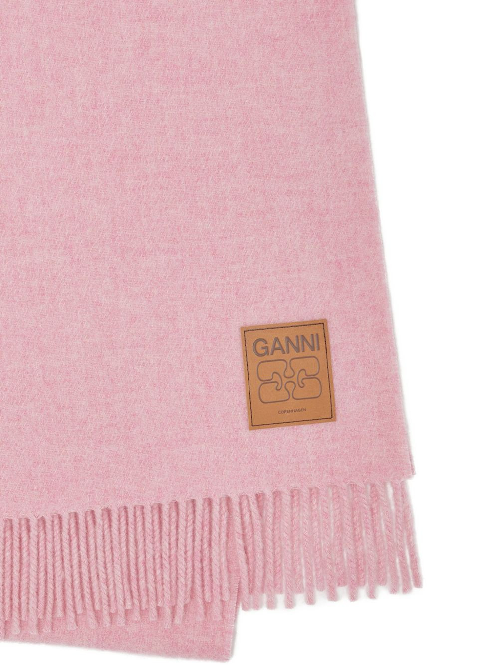 logo-patch fringed scarf - 2