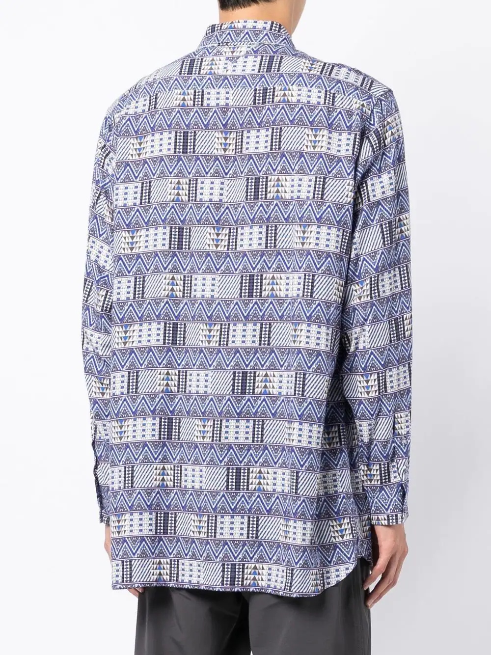 geometric-print long-sleeved shirt - 4
