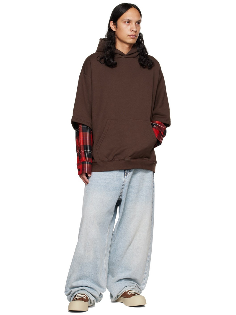 Marni Brown Layered Hoodie outlook