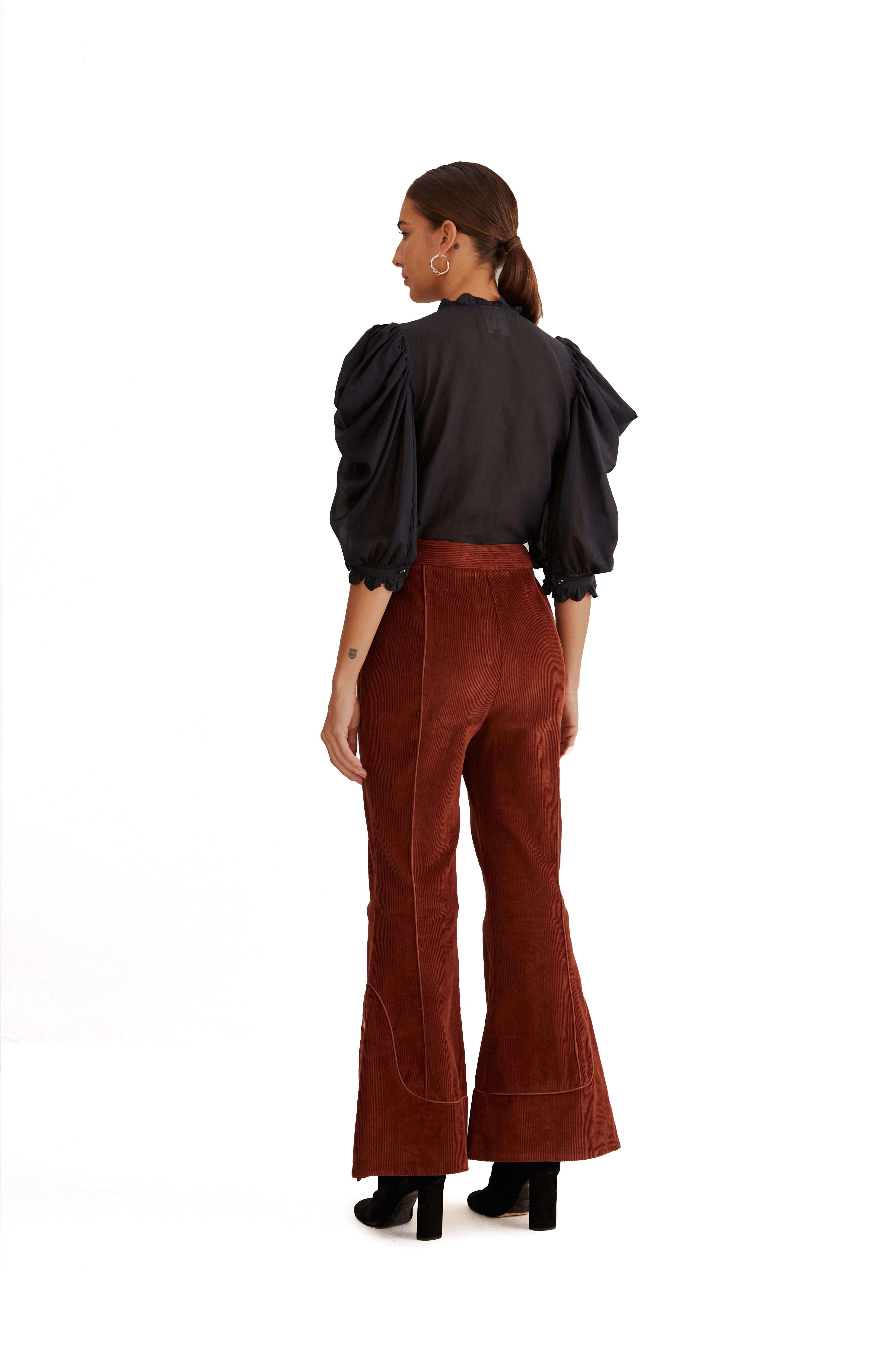 Brown Flare Trousers - 3