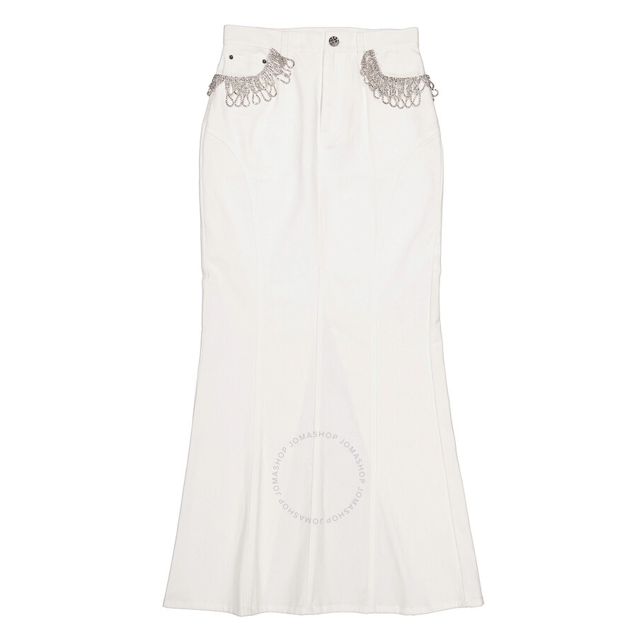 Rotate Birger Christensen Ladies Pristine White Twill Maxi Skirt - 5