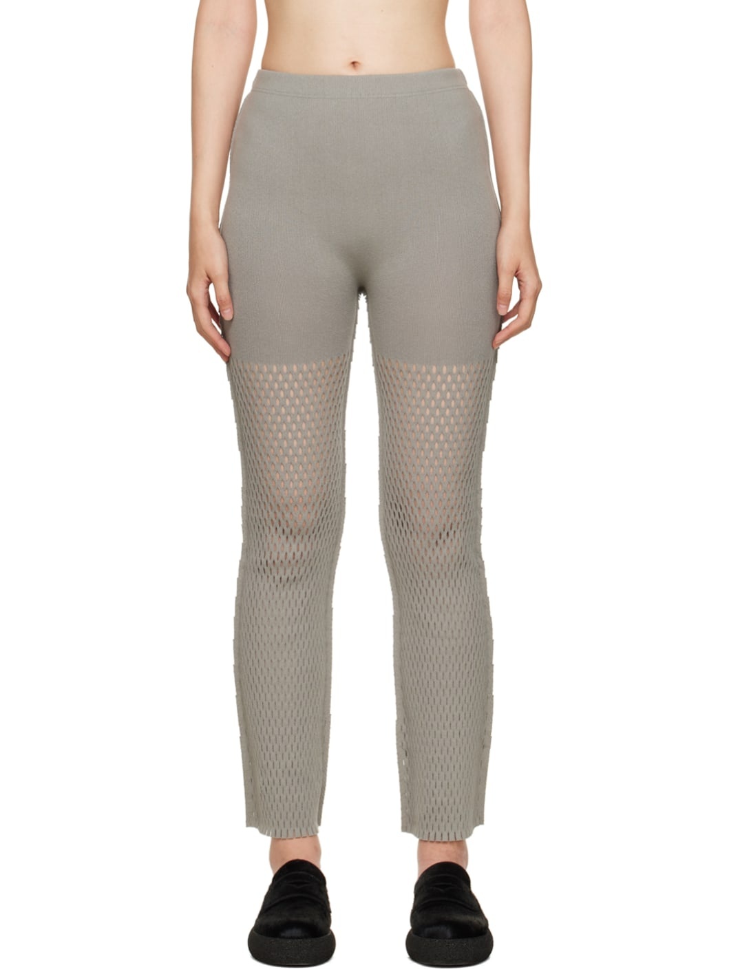 Gray Seed Mesh AP Lounge Pants - 1
