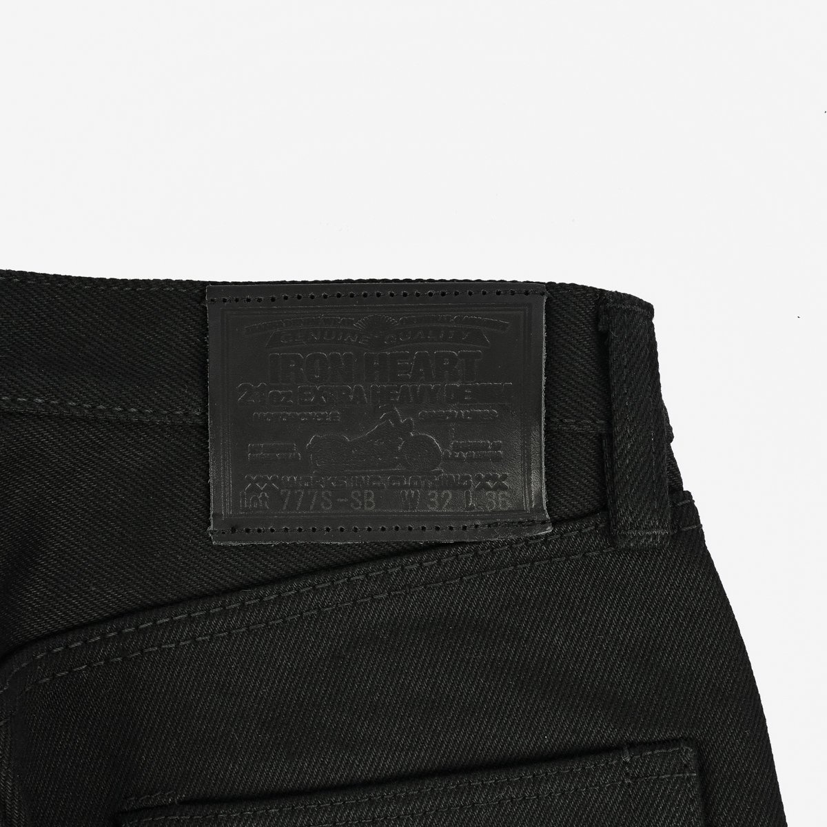 IH-777S-SB 21oz Selvedge Denim Slim Tapered Cut Jeans - Superblack Non-Fade - 8