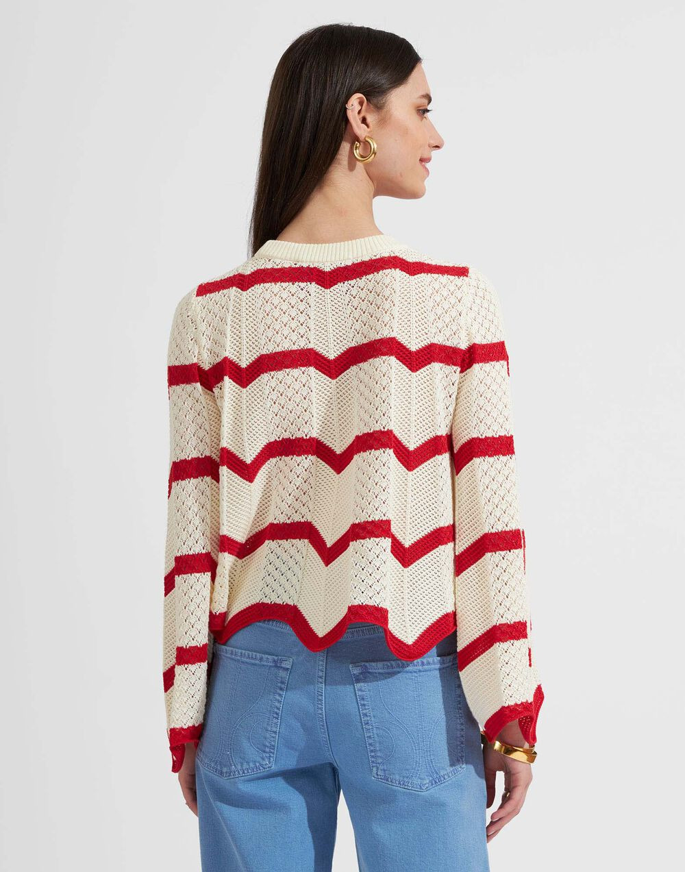 Chevron Crop Sweater - 5