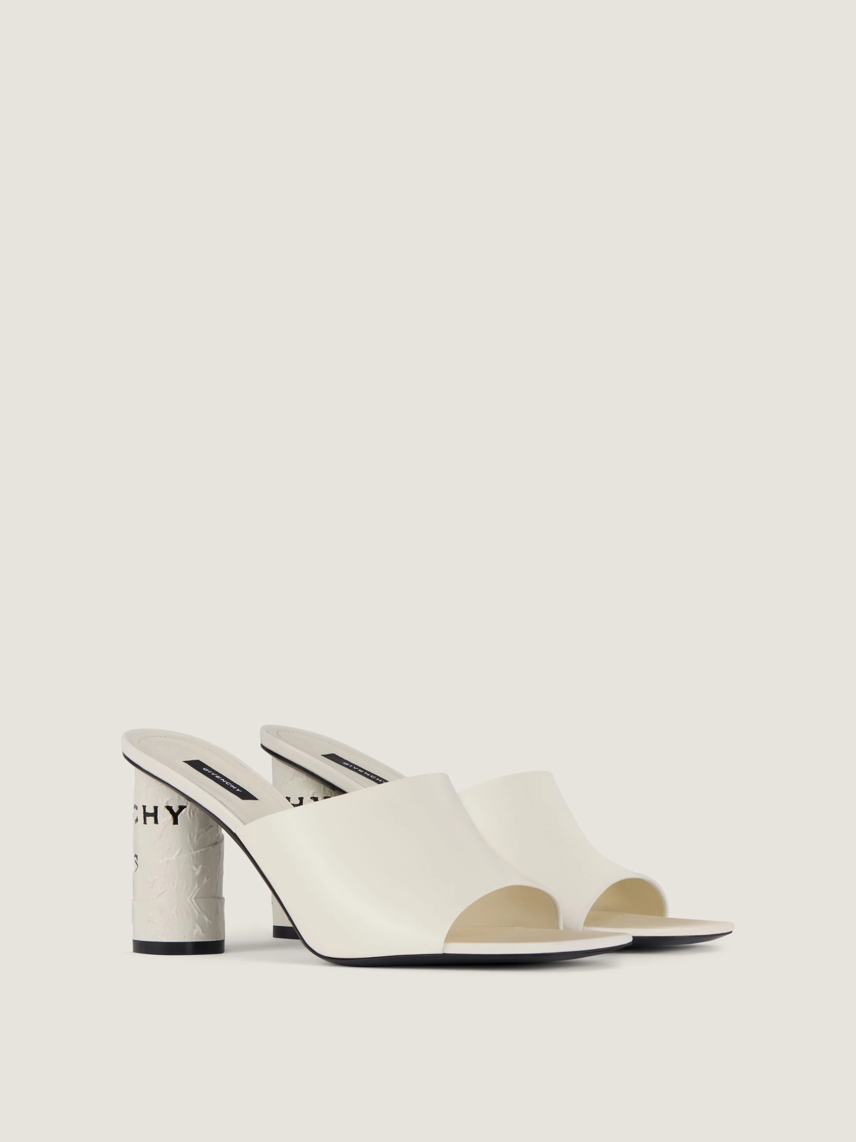 TAPE HEELED MULES IN LEATHER - 1