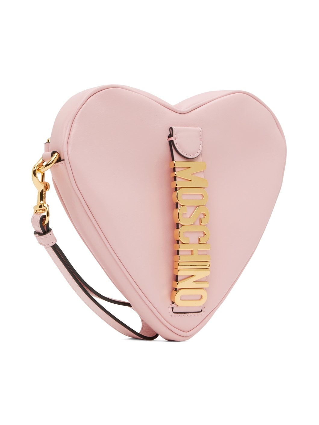 Pink 'Moschino' Belt Heart Pouch - 2