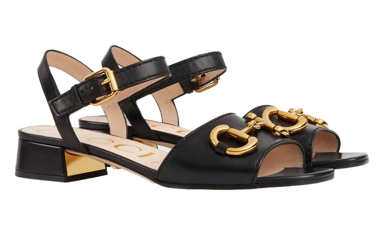 (WMNS) Gucci Horsebit Black Sandals 655413-BKO00-1000 - 2
