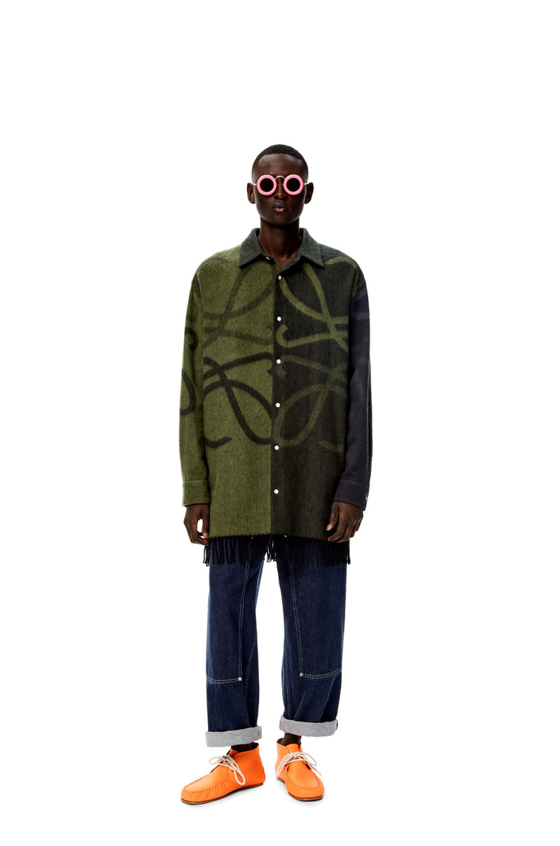 Loewe Anagram blanket overshirt in wool and cashmere outlook