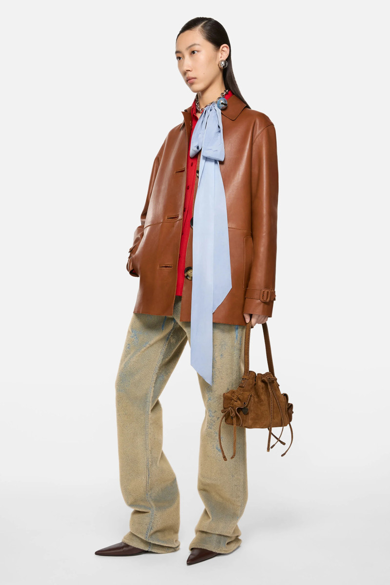Acne Studios Multipocket mini bucket bag - Cognac brown outlook