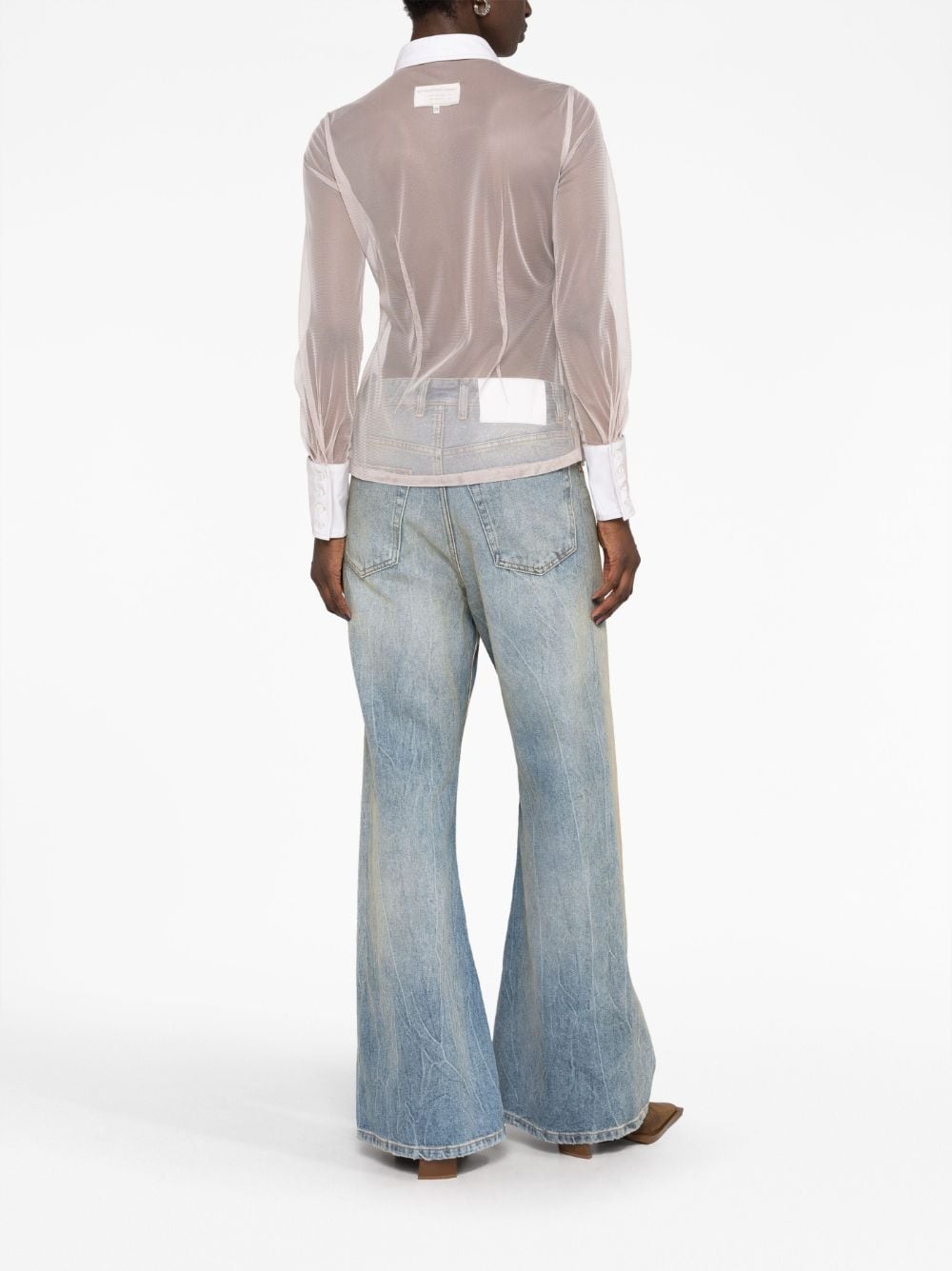 cotton-tulle shirt - 4
