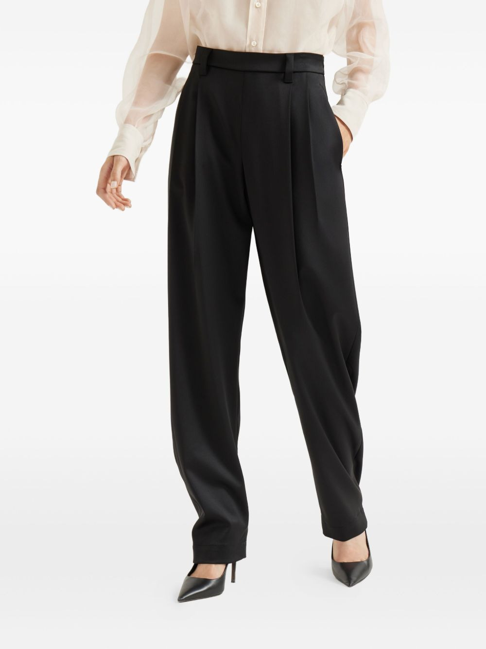 pleated-front tailored trousers - 3