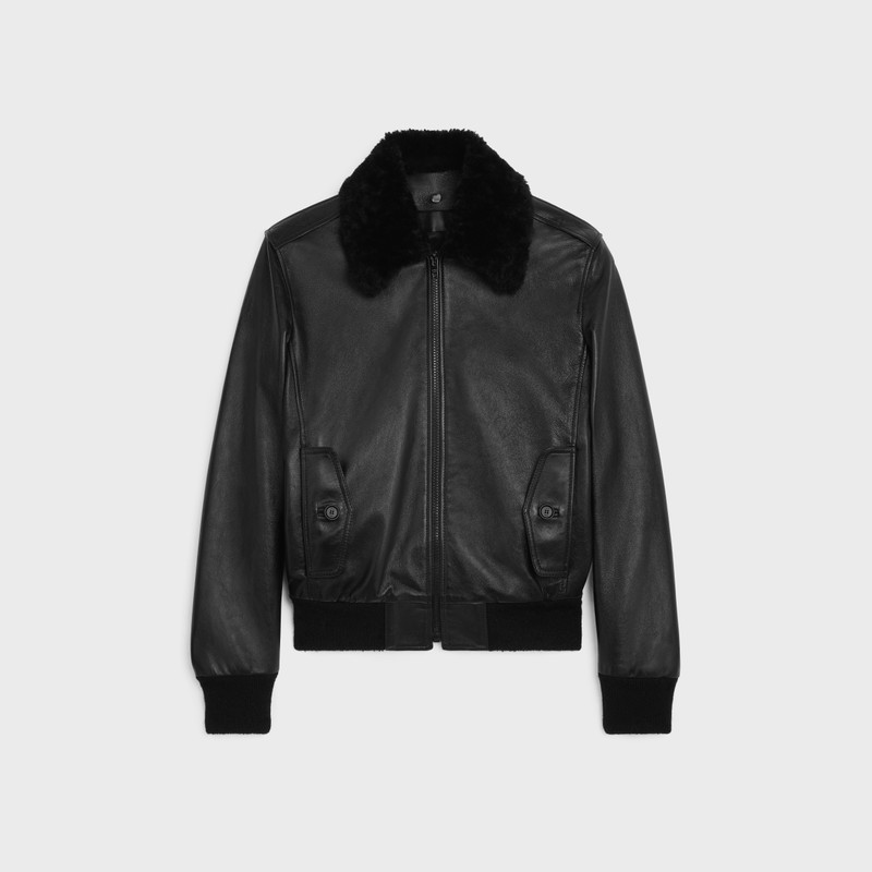 aviator shearling blouson jacket in soft lambskin 1