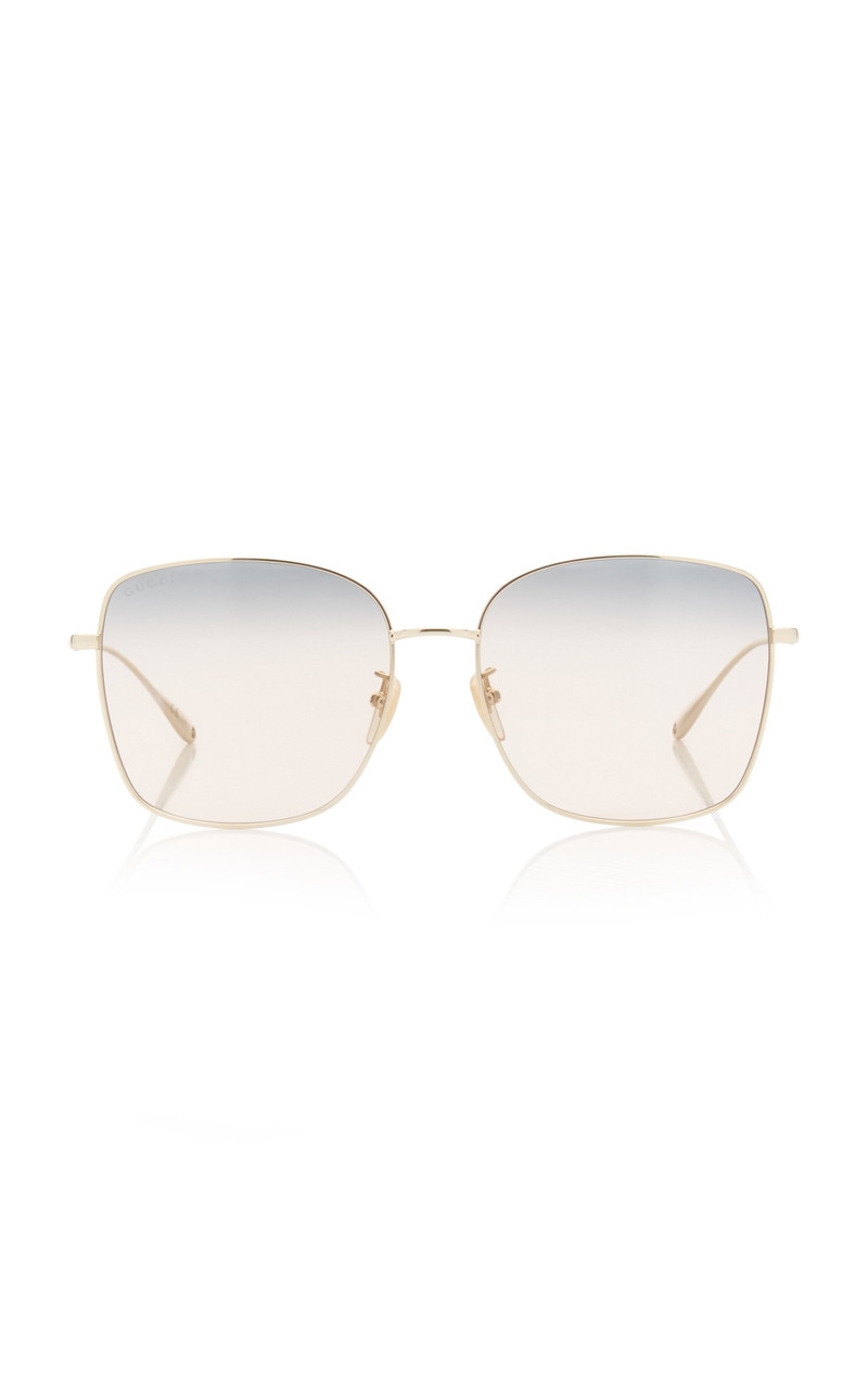 Charm-Detailed Square-Frame Metal Sunglasses red 5