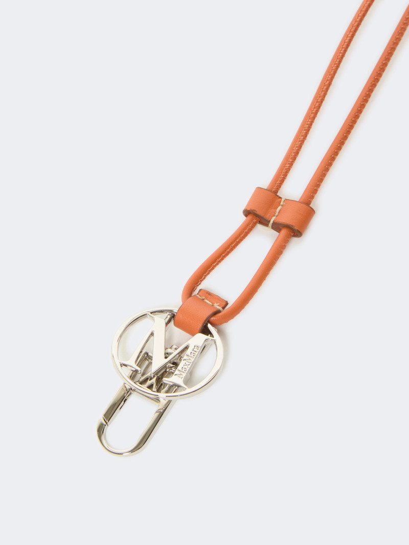 Max Mara Leather Monogram strap with pendant detail - TANGERINE outlook