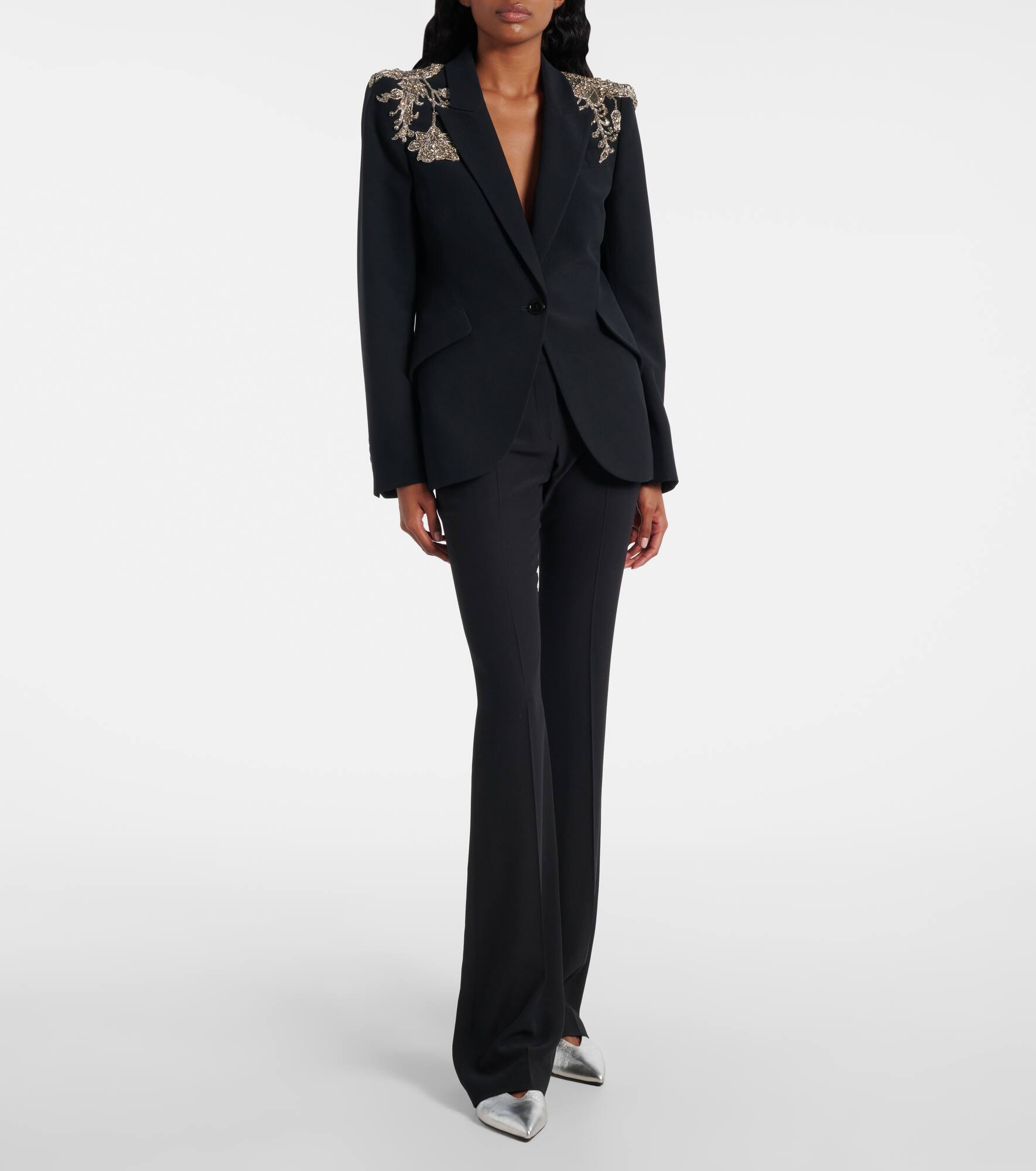 Embellished crepe blazer - 2