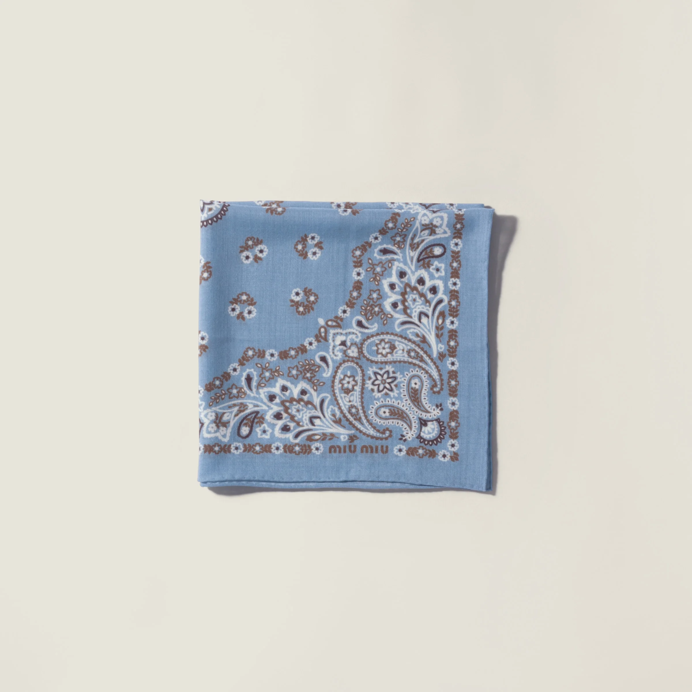 Printed wool and cashmere scarf - 1