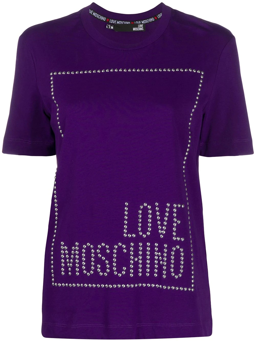 studded logo cotton T-shirt - 1