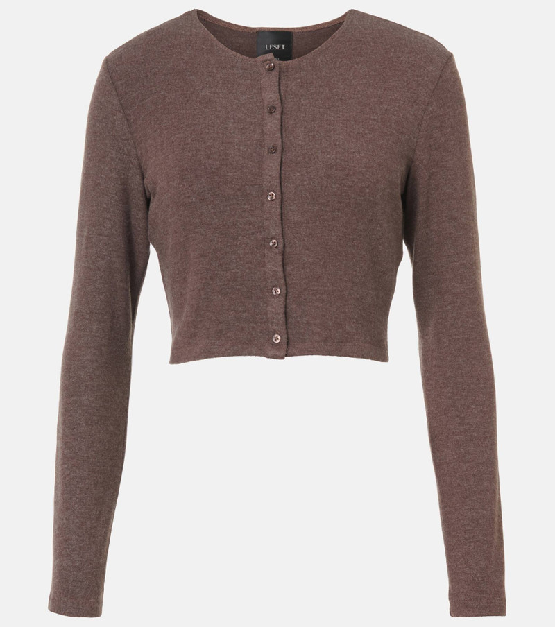 Lauren cropped jersey cardigan - 1