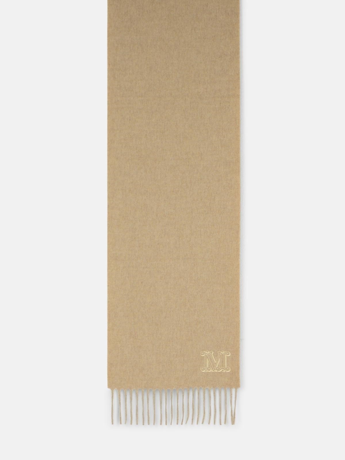 'WSDALIA' CASHMERE STOLE WITH BEIGE 'MONOGRAM' EMBROIDERY - 2