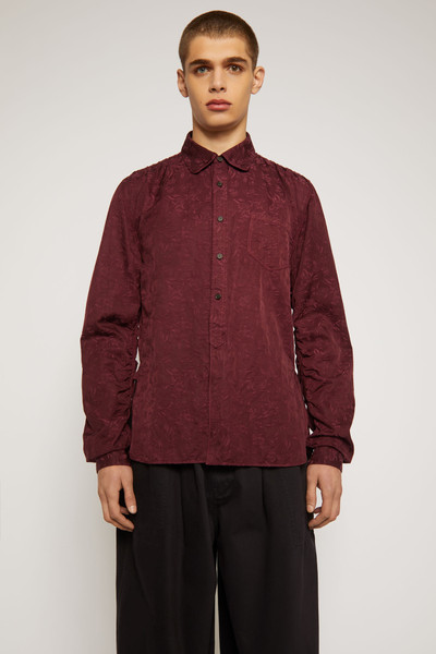 Acne Studios Floral jacquard shirt burgundy outlook