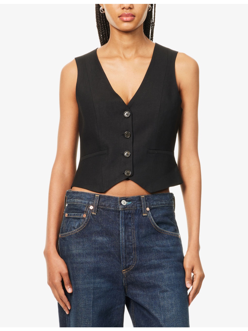 Citizens of Humanity x Argent V-Neck Woven Waistcoat - 3