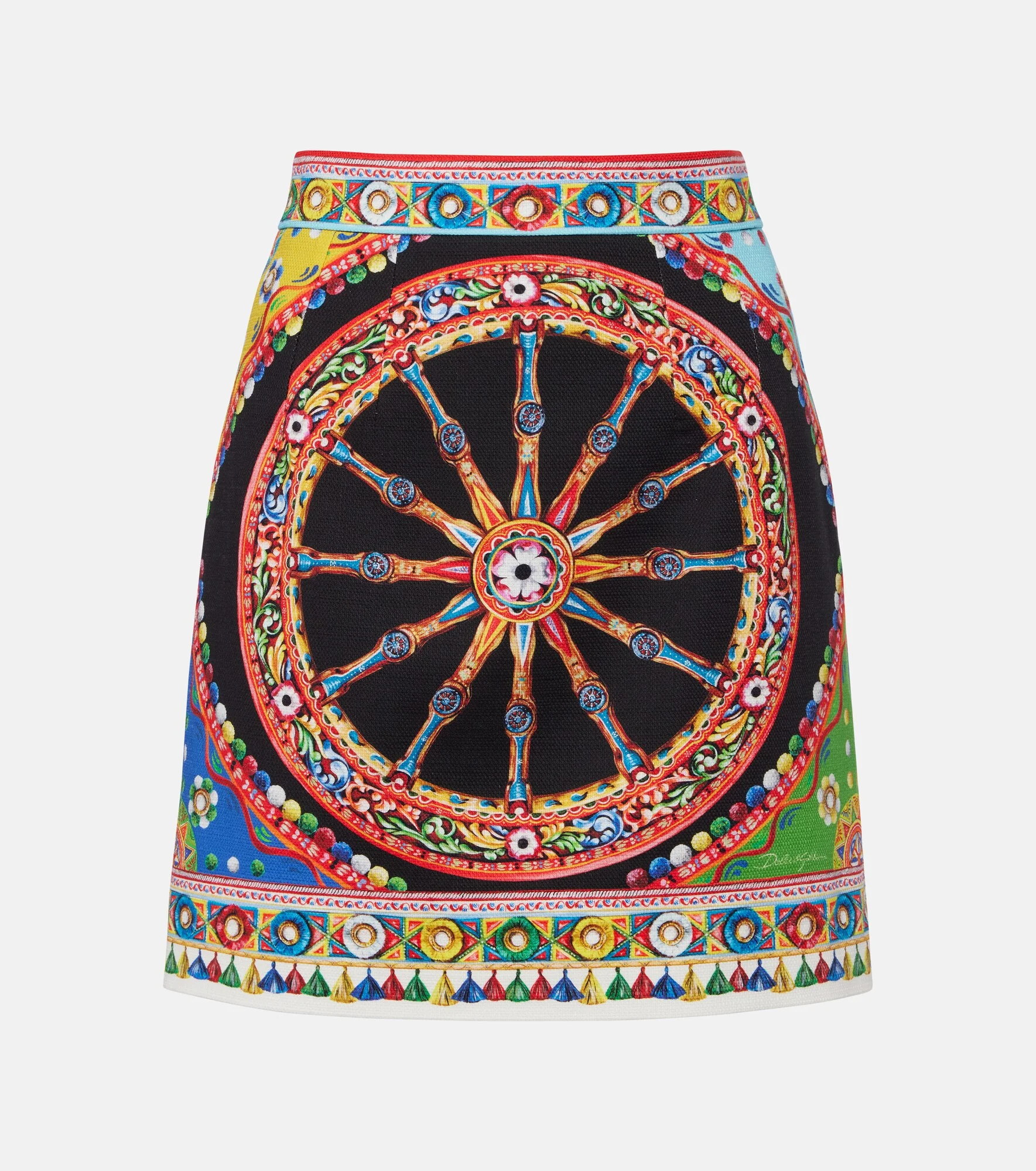 Printed cotton miniskirt - 1