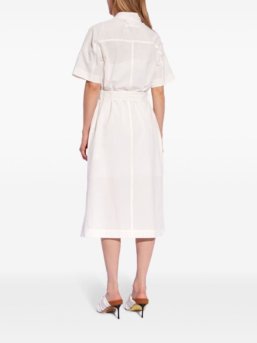 belted cotton shirtdress - 4