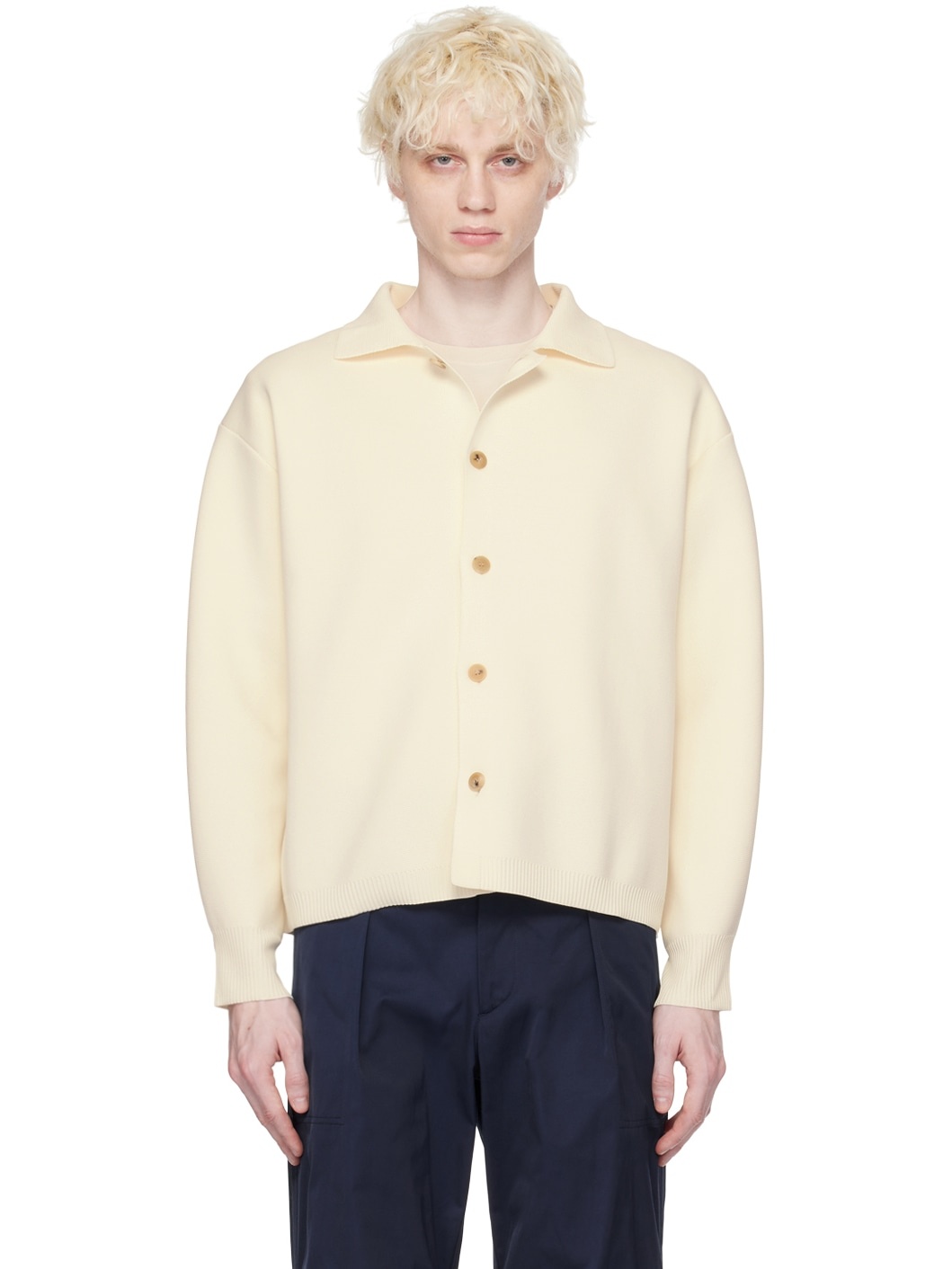 LE17SEPTEMBRE Off White Balloon Sleeve Cardigan REVERSIBLE