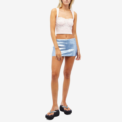 GUIZIO Danielle Guizio Low Rise Matte Sequin Skirt outlook