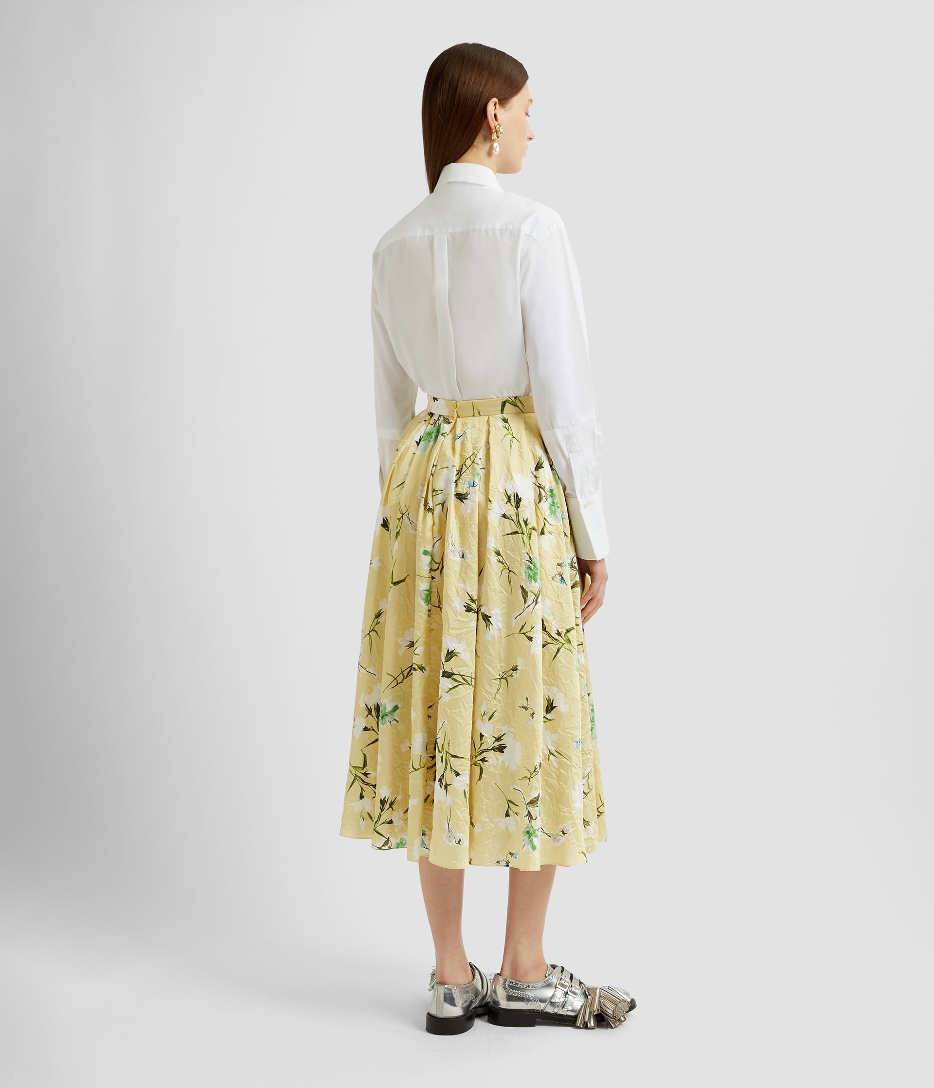 GATHERED BOW DETAIL MIDI SKIRT - 3