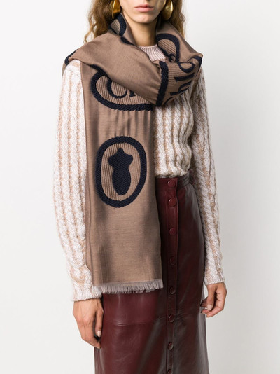 Chloé knitted-motif silk scarf outlook