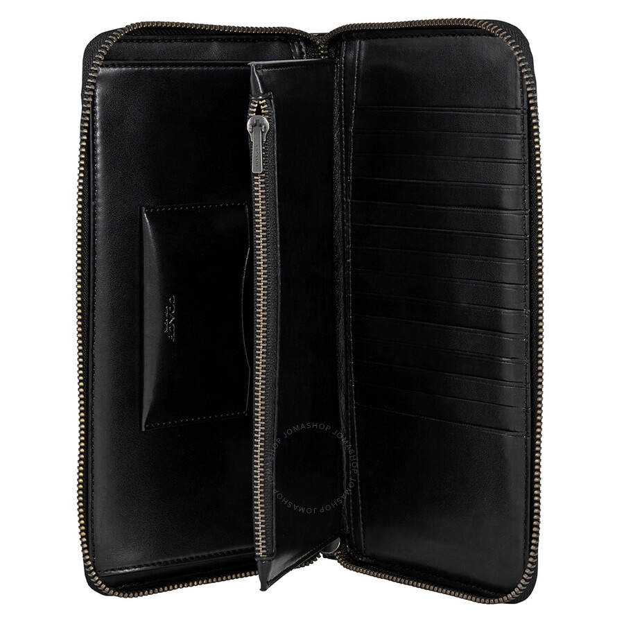 Coach Black Men's Travel Wallet In Signature Leather - 5
