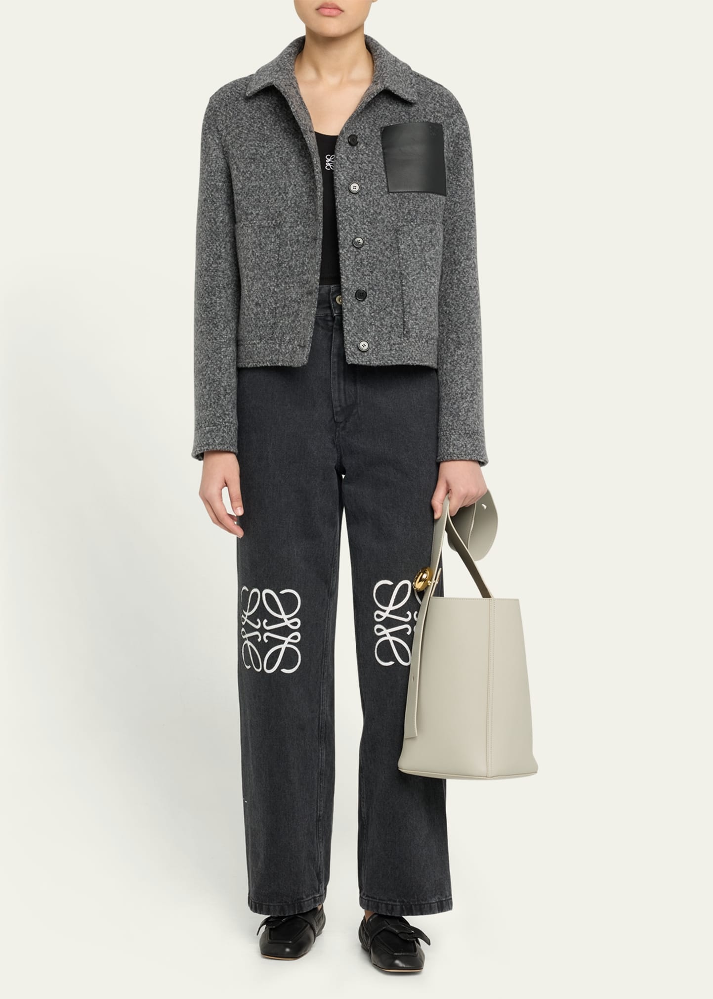 Anagram Pebble Leather Bucket Bag - 6