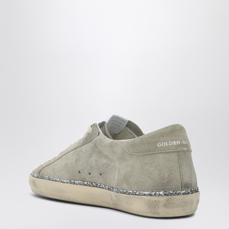 Golden Goose Gray suede sneaker super-star with glitter - 2