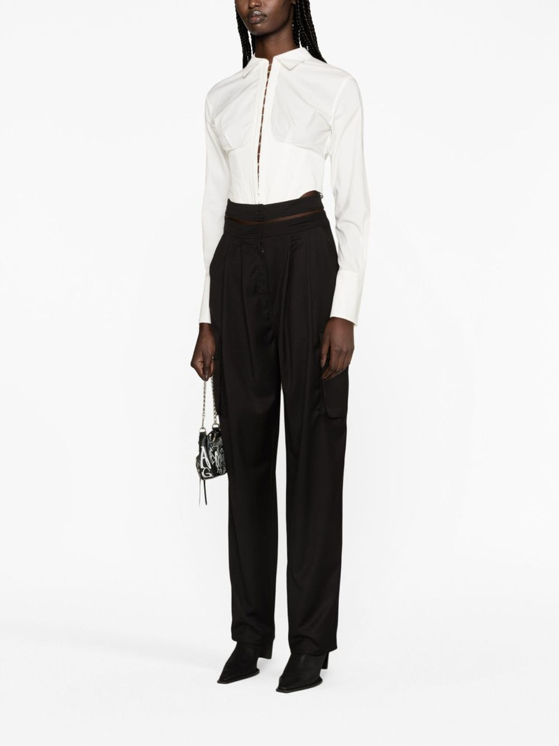 ANDREĀDAMO pleated cut-out cargo trousers outlook