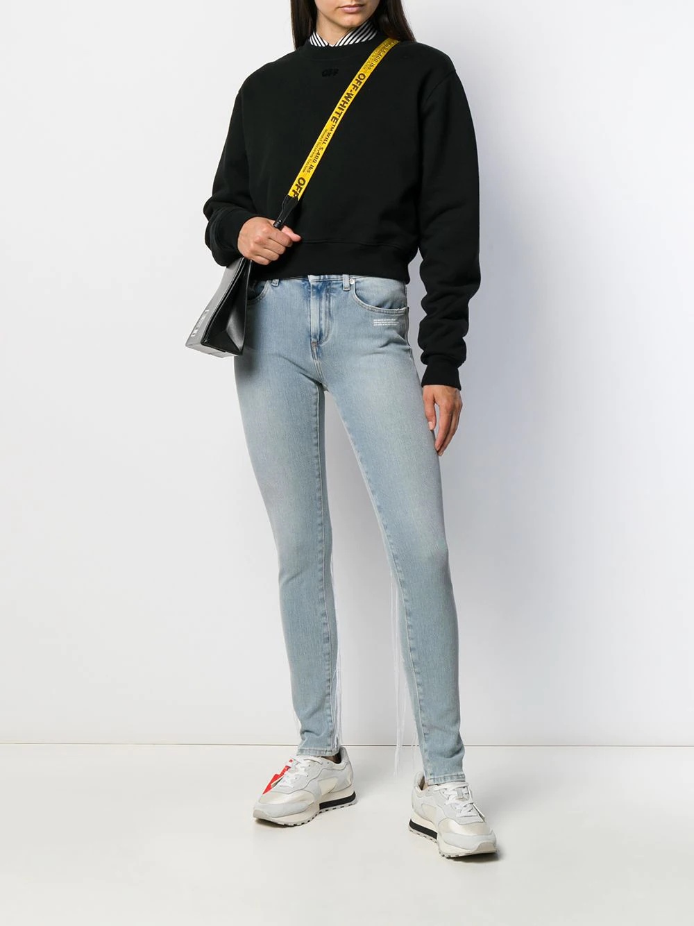 embroidered details skinny jeans - 2