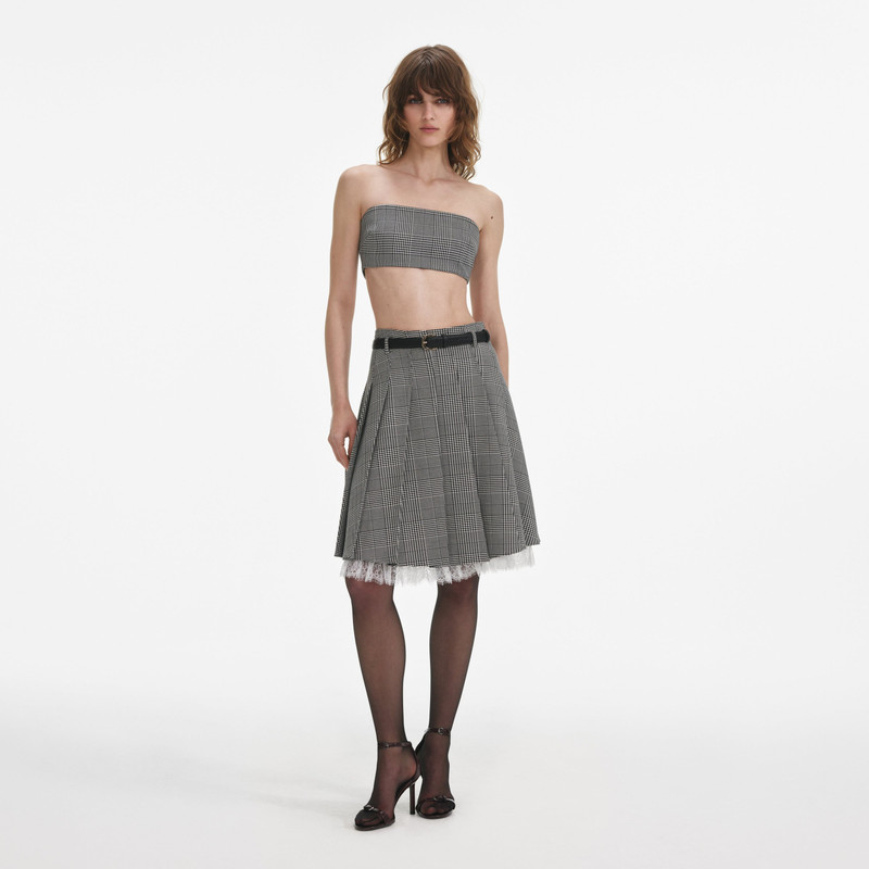 Prince Of Wales Check Pleated Midi Skirt 1
