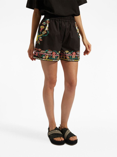 La DoubleJ floral silhouette printed shorts outlook