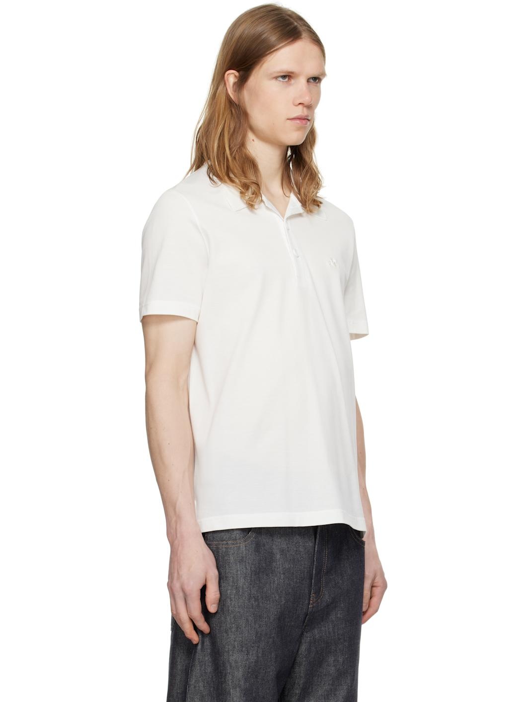 White 'AC' Piqué Polo - 2